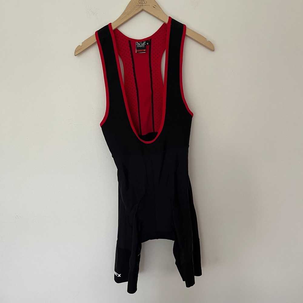 Planet X Pro Line 365X Mens Cycling Bib Shorts Black Red Padded Size M